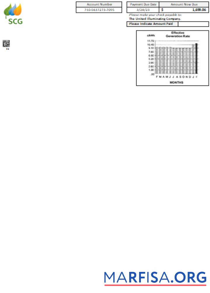 Blank Massachusetts Chelsea SCG The United Illuminating Company utility business bill SCR, page 2 example